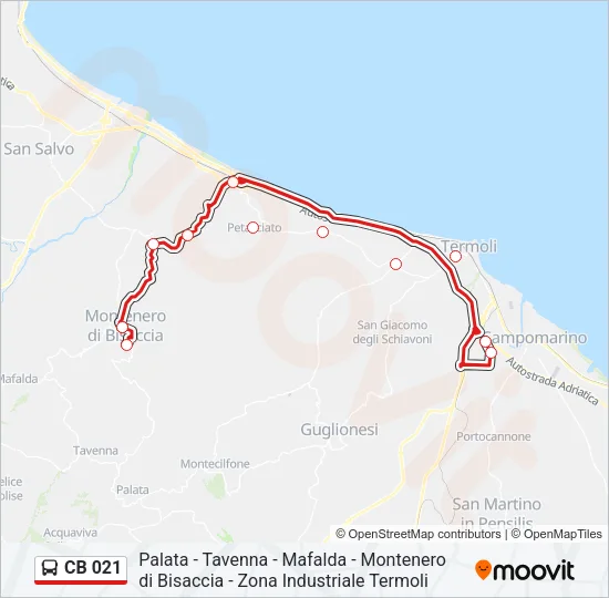 CB 021 Bus Line Map