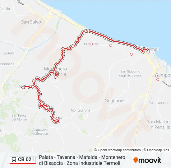 CB 021 Bus Line Map
