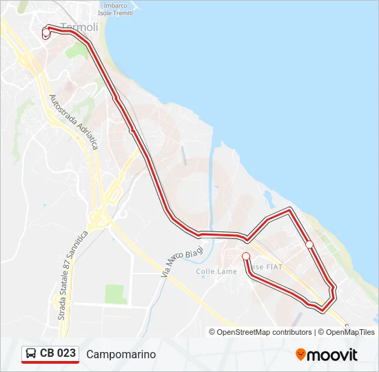 CB 023 Bus Line Map
