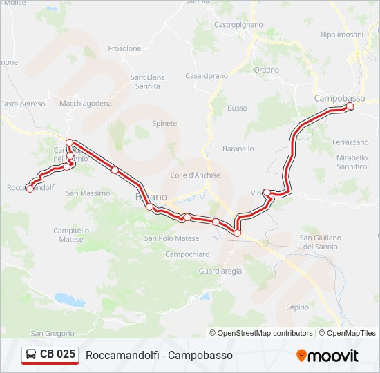 CB 025 bus Line Map