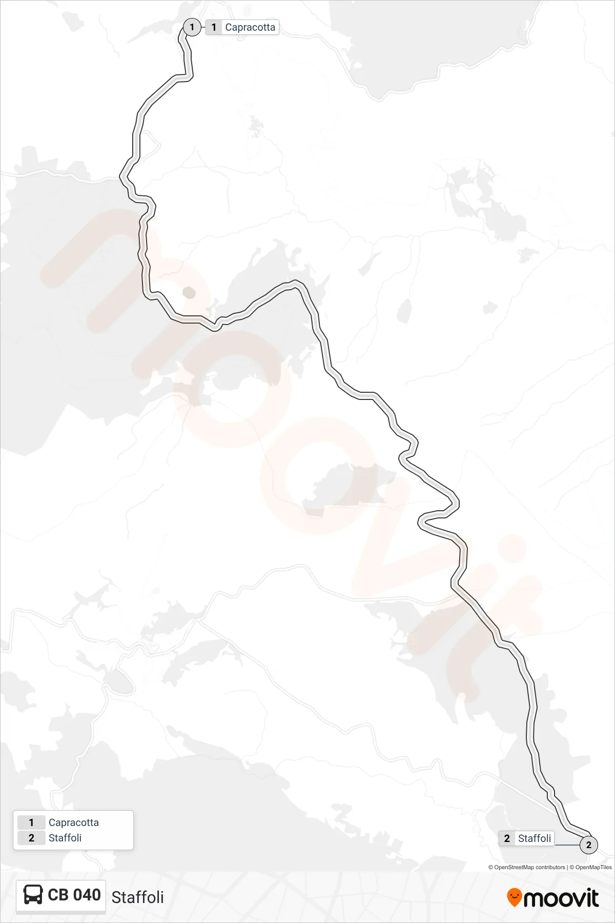 Linea CB 040  bus (Staffoli) - Percorsi e fermate sulla mappa