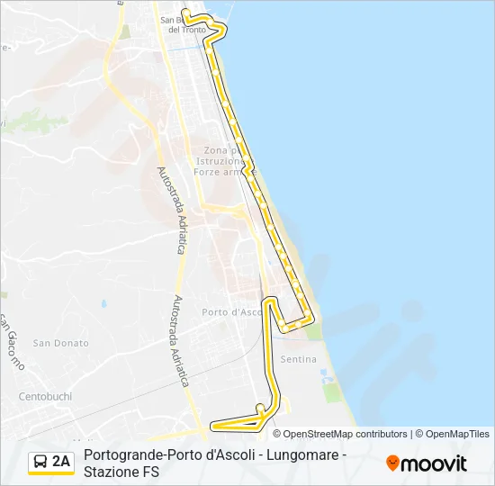 Percorso linea bus 2A