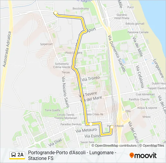 Percorso linea bus 2A