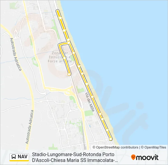 Percorso linea bus NAV