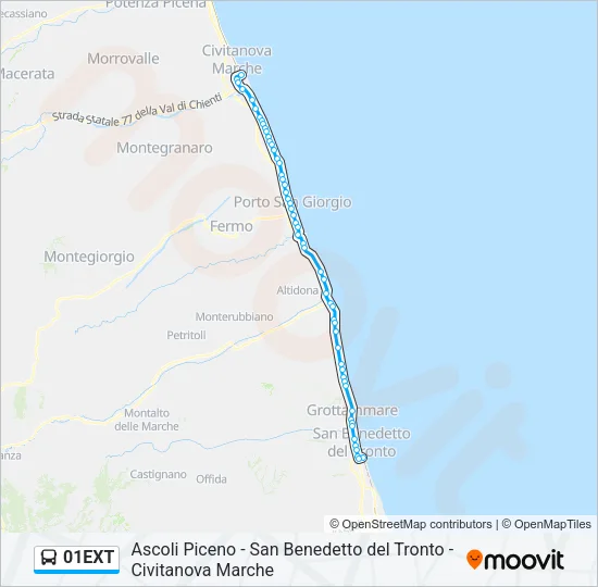 01EXT Bus Line Map