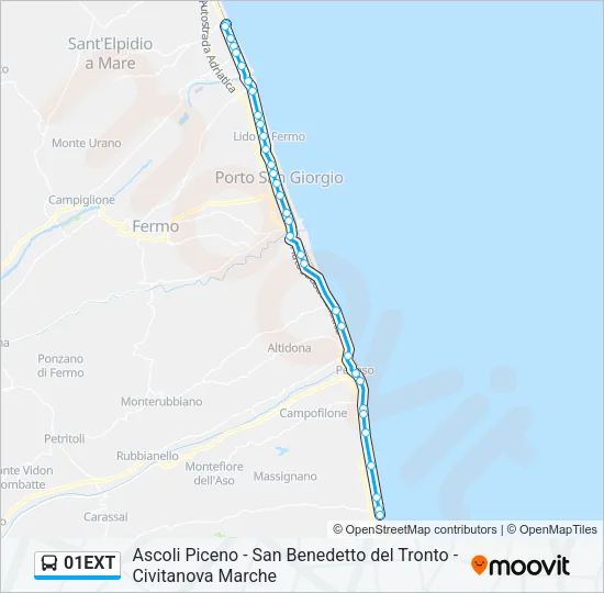 01EXT Bus Line Map