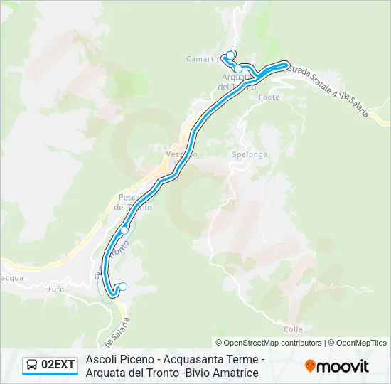 Percorso linea bus 02EXT