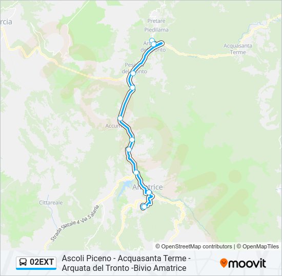 Percorso linea bus 02EXT