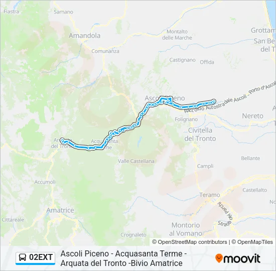 Percorso linea bus 02EXT