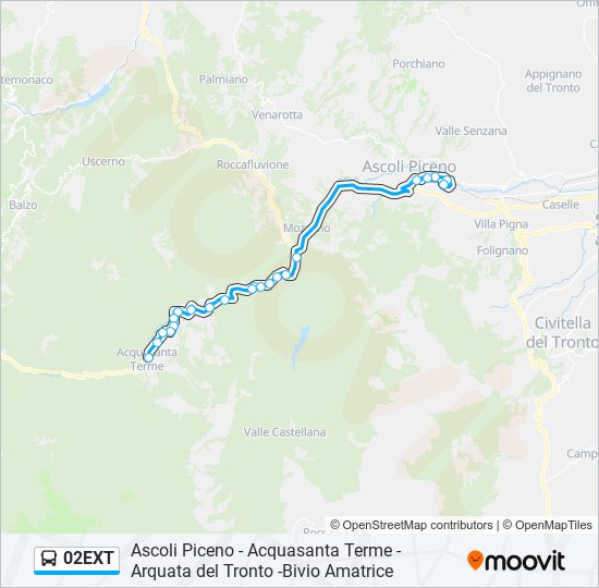 Percorso linea bus 02EXT