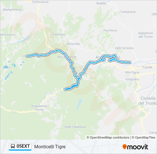 05EXT bus Line Map