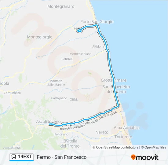 14EXT Bus Line Map