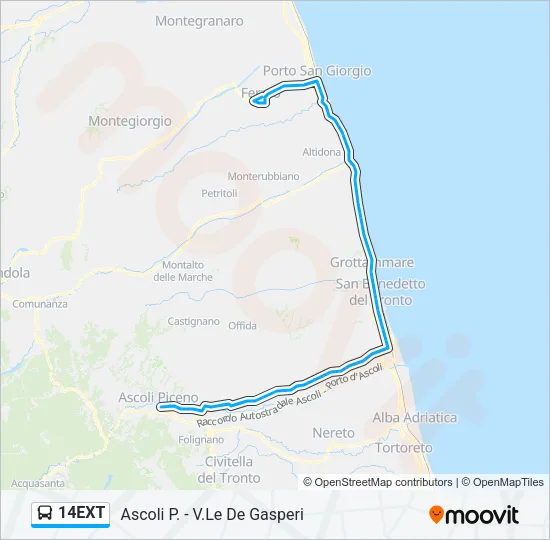 14EXT Bus Line Map