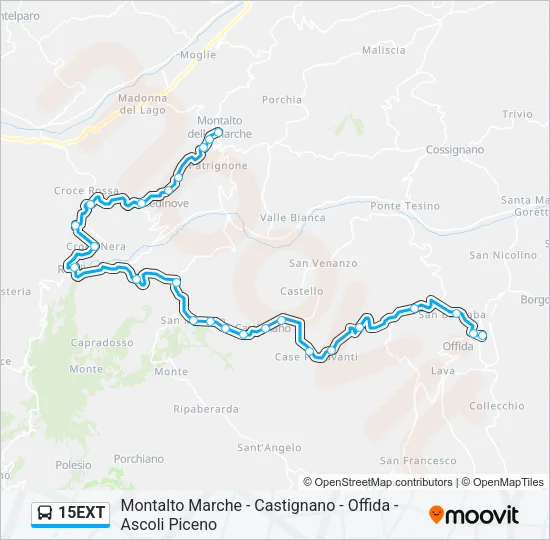 15EXT Bus Line Map