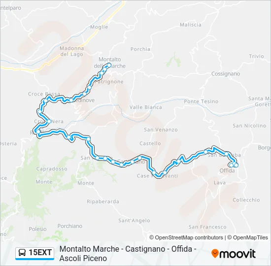 15EXT Bus Line Map