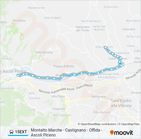 15EXT Bus Line Map