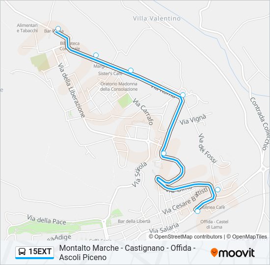 15EXT Bus Line Map