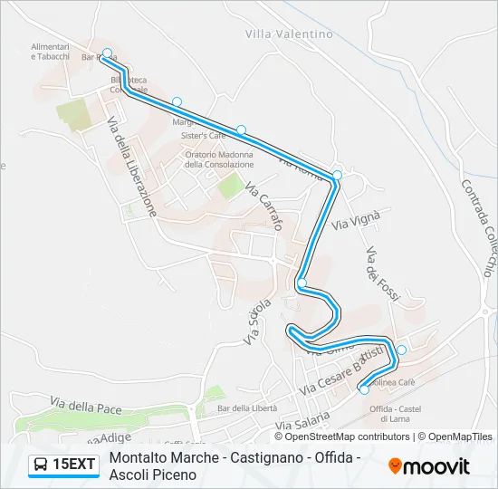 15EXT Bus Line Map