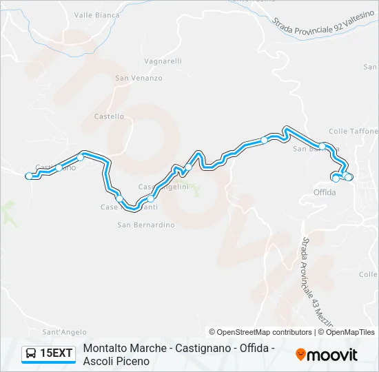 15EXT Bus Line Map
