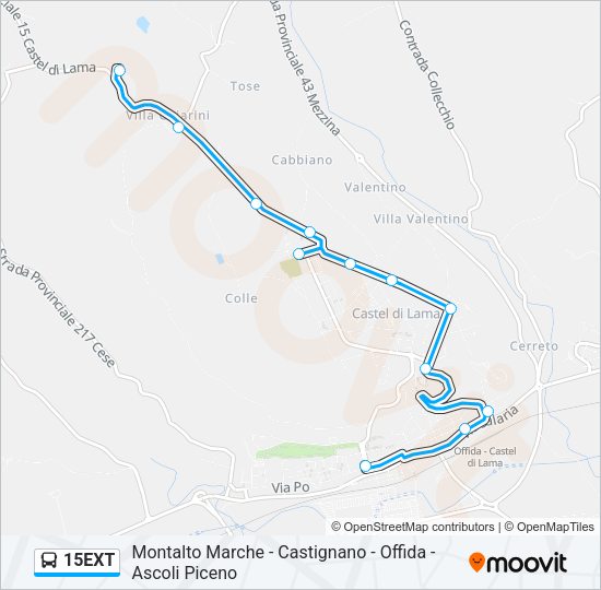 15EXT Bus Line Map