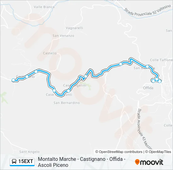 15EXT Bus Line Map