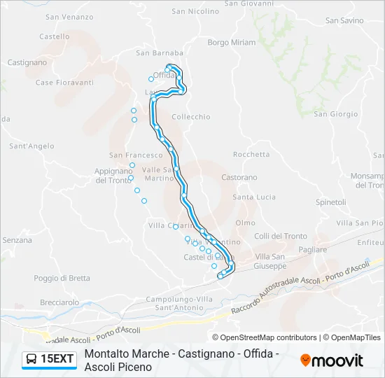 15EXT Bus Line Map