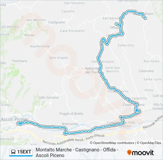 15EXT Bus Line Map