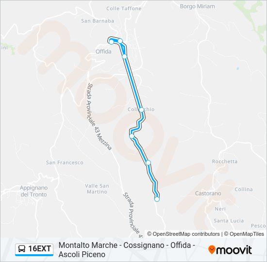 16EXT Bus Line Map