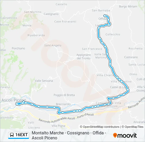 16EXT Bus Line Map