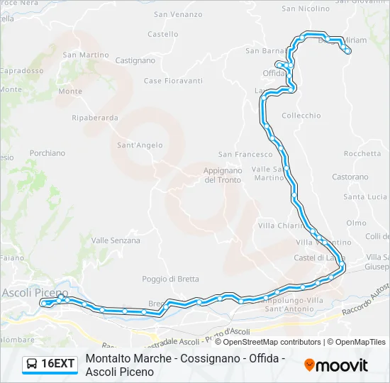 16EXT Bus Line Map