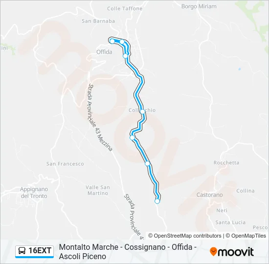 16EXT Bus Line Map