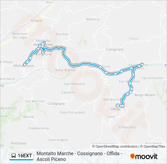 16EXT Bus Line Map