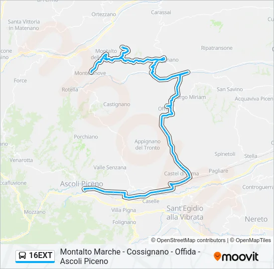 16EXT Bus Line Map