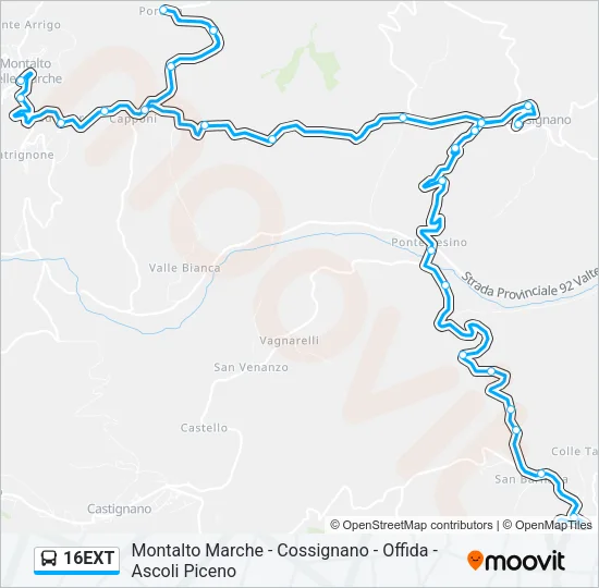 16EXT Bus Line Map