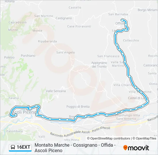 16EXT Bus Line Map