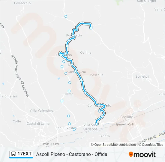 17EXT Bus Line Map