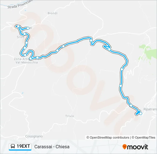 19EXT Bus Line Map