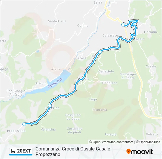 20EXT Bus Line Map