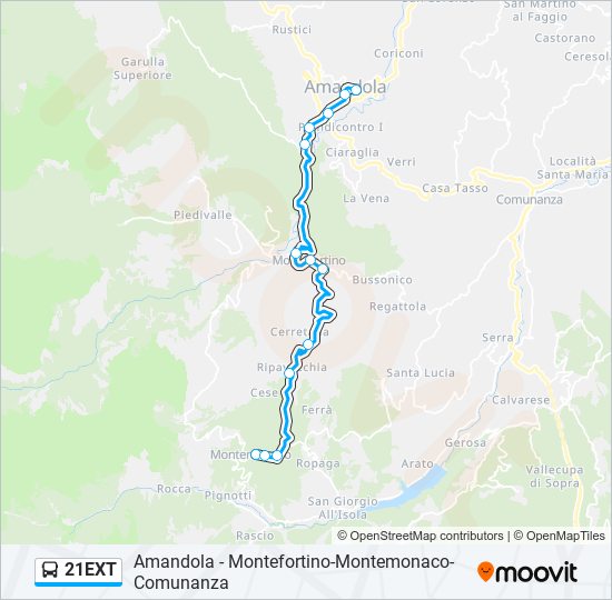 21EXT bus Line Map