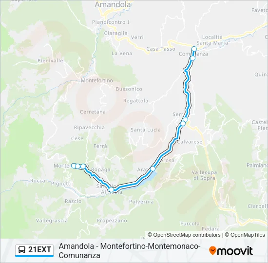 21EXT Bus Line Map