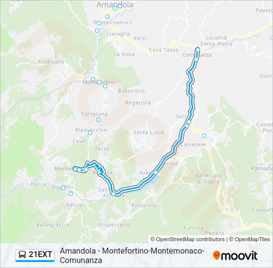 21EXT Bus Line Map