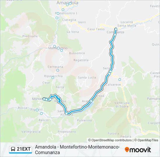 21EXT Bus Line Map