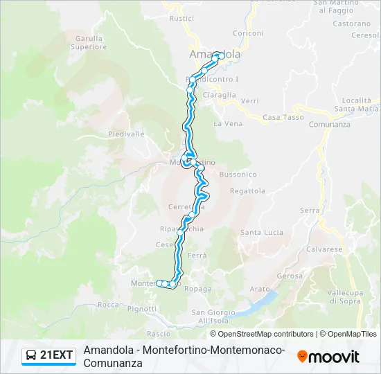 21EXT Bus Line Map