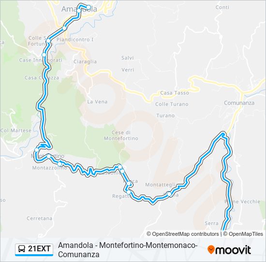 21EXT bus Line Map