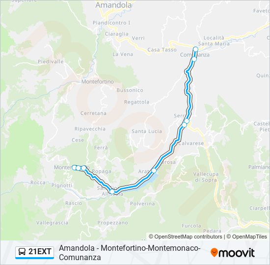 21EXT bus Line Map