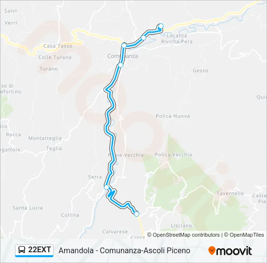 22EXT Bus Line Map