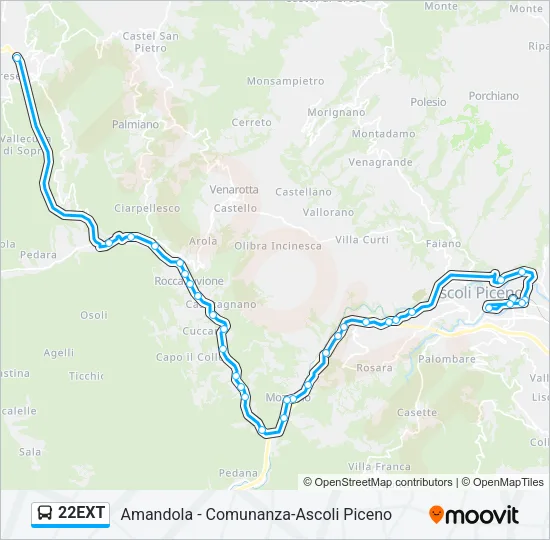 22EXT Bus Line Map