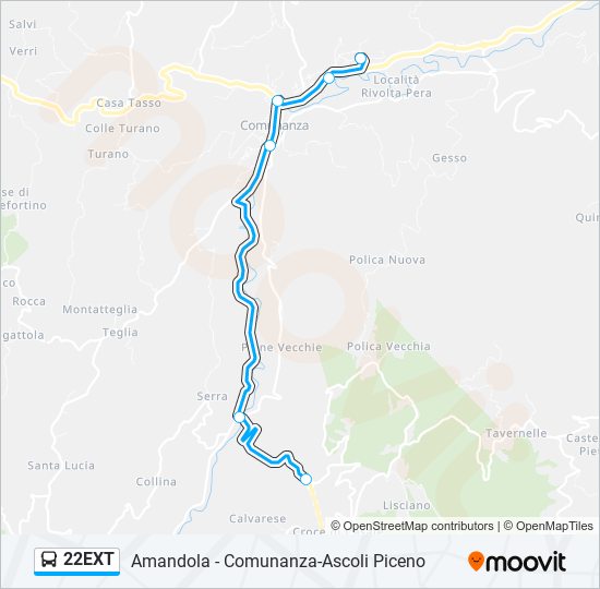 22EXT bus Line Map