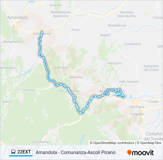 22EXT bus Line Map