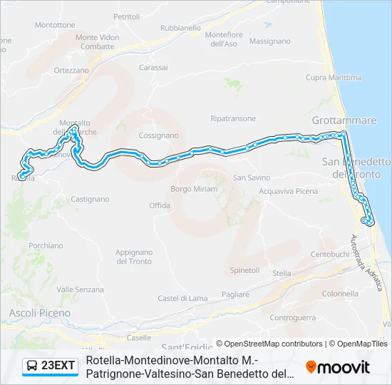23EXT Bus Line Map